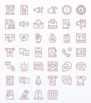 Message Modern Collection with 40 Thin Line 256x256 Display Perfect Icons vector