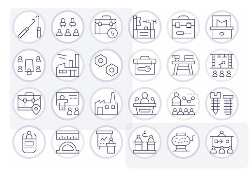 Delgado línea estilo taller íconos con 24 128x128 monitor Perfecto diseños vector