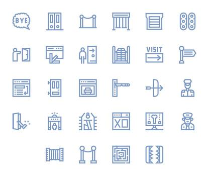 salida exhaustivo haz con 28 detalle mejorado negrita línea alto resolución íconos vector