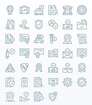 40 Approved Pixel Optimized Icons in 256x256 Thin Line Aesthetic vector