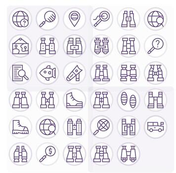 35 Regular Line Display Perfect 256x256 Icons from Explore Suite vector