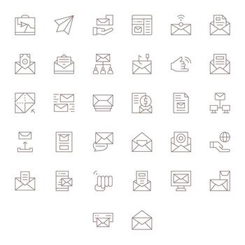 32 alto resolución íconos para enviar en píxel Perfecto Delgado línea formato vector