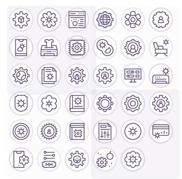 35 64x64 Regular Line Icons for Customization with PIXEL Perfect precision vector
