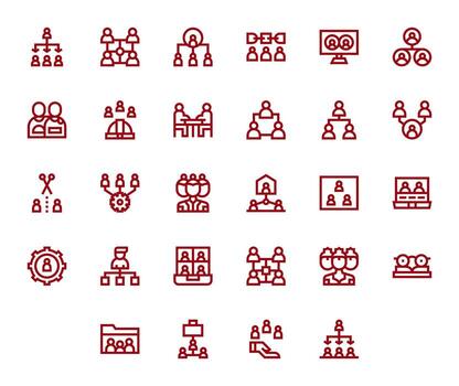 28 128x128 Bold Line Icons optimized for Employees Display Perfect display vector