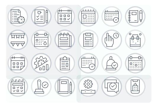 tarea icono biblioteca con 24 Delgado línea 128x128 monitor Perfecto diseños vector