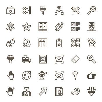 selección icono caja de herramientas presentando 36 monitor Perfecto 64 x 64 negrita línea elementos vector