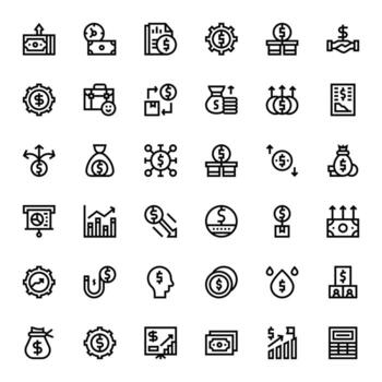 Revenue Professional Set with 36 Bold Line Display Perfect High Resolution Icons vector