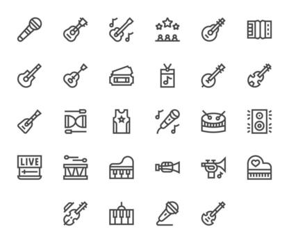 28 256x256 Icons for Concert in Display Perfect Bold Line Format vector