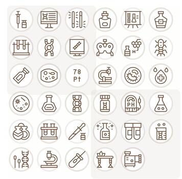 Lab featuring 35 High Resolution Icons in Regular Line Design vector