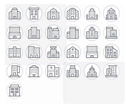 25 íconos para sede optimizado en píxel optimizado retina Listo regular línea resolución vector