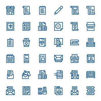 36 High Resolution Display Perfect Icons for Paper in Bold Line Theme vector