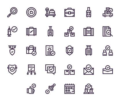 28 Bold Line Display Perfect 256x256 Icons from Checked Suite vector