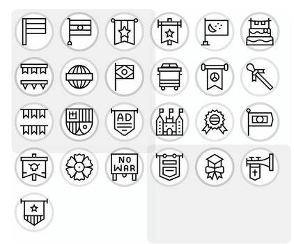 Banner Icon Repository containing 25 Regular Line 256x256 Grid Fitted graphics vector
