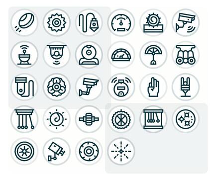 28 128x128 Bold Line Icons optimized for Motion Pixel Optimized display vector