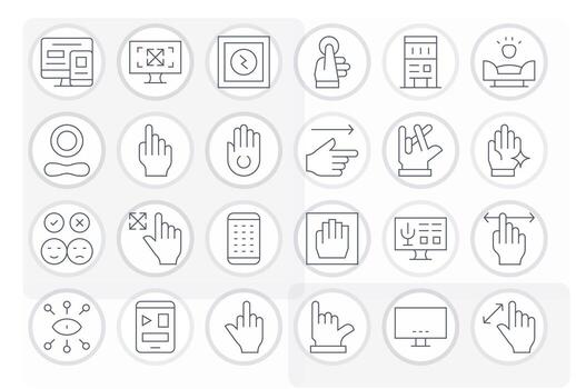 24 High Resolution Thin Line Icons for Ux with Editable precision vector