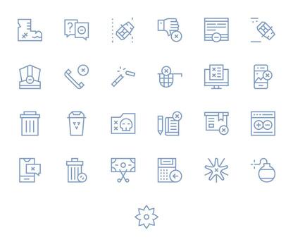 Regular Line Editable Icons from Delete Set with 25 256x256 Icons vector