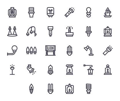 Light Source Icon Repository containing 28 Bold Line Retina Ready Grid Fitted graphics vector