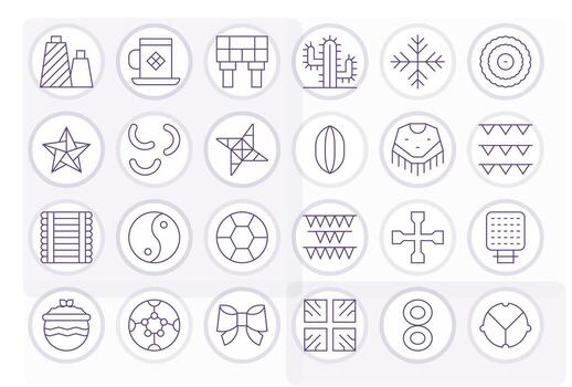 24 Thin Line Grid Fitted Designs for Pattern High Resolution Icons vector