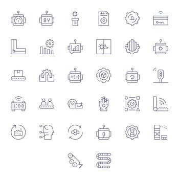 automatización icono arsenal con 32 64 x 64 Delgado línea editable diseños vector