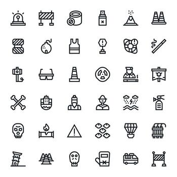 36 Bold Line Icons designed for Hazard in 256x256 Display Perfect format vector