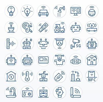 35 Icons for Smart featuring Retina Ready PIXEL Perfect Regular Line Graphics vector