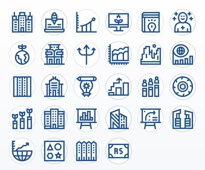 Development Icon Toolkit featuring 28 Editable 64x64 Bold Line elements vector