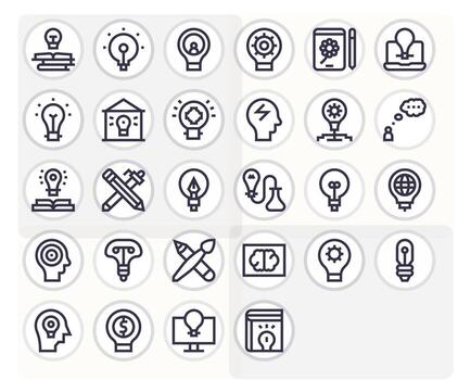 28 64 x 64 íconos para creatividad en monitor Perfecto negrita línea formato vector