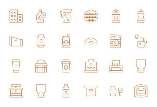 Thin Line Detail Enhanced Icons from Container Set with 24 Retina Ready Icons vector