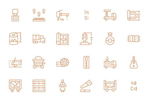 Material Comprehensive Bundle with 24 PIXEL Perfect Thin Line 256x256 Icons vector