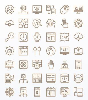 42 Editable Icons themed around Software in Retina Ready Regular Line format vector