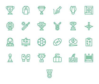 Regular Line Pixel Aligned Icons from Competition Set with 25 128x128 Icons vector