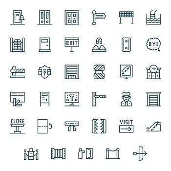 35 regular línea íconos diseñado para salida en retina Listo píxel Perfecto formato vector