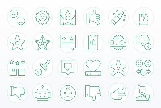 24 Icons for Bad optimized in Editable 128x128 Thin Line resolution vector