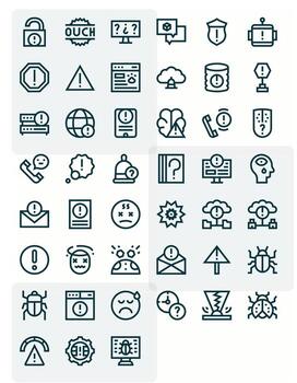 Issue Display Perfect Set with 45 256x256 Bold Line Icons vector