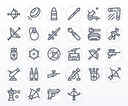 Projectile Graphics featuring 28 Bold Line PIXEL Perfect High Resolution Designs vector