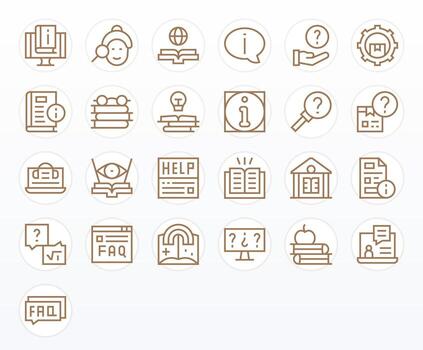 25 Display Perfect Regular Line Icons designed for Knowledge Base Interface vector
