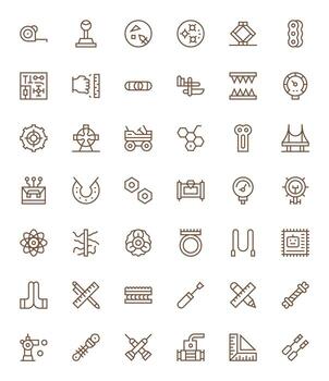 42 Regular Line Display Perfect Icons for Engineering Graphics vector