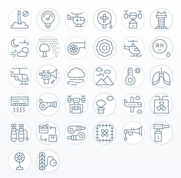 32 128x128 Thin Line Icons optimized for Air Editable display vector