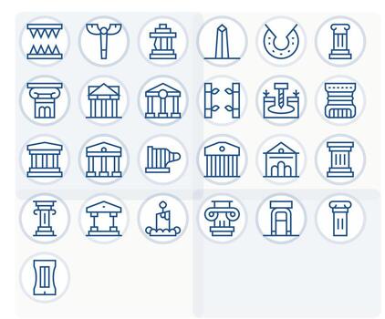 Pillar Icon Repository containing 25 Regular Line 128x128 Editable graphics vector