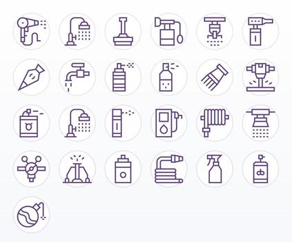 boquilla esencial conjunto incluso 25 editable regular línea alto resolución íconos vector