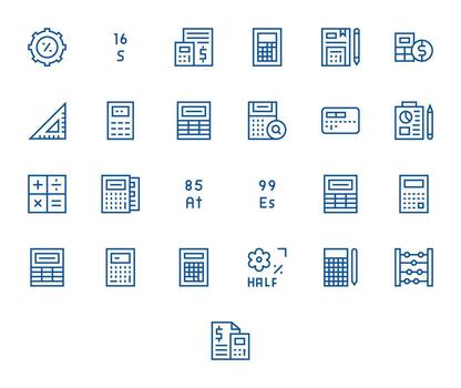 25 regular línea íconos diseñado para cálculo en 128x128 monitor Perfecto formato vector