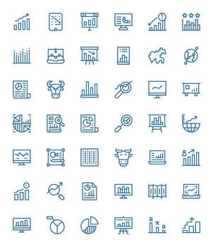 Trend Icon Toolkit featuring 42 PIXEL Perfect 128x128 Regular Line elements vector