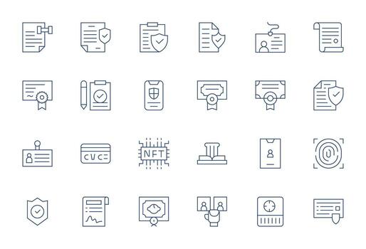 Verification Graphics featuring 24 Thin Line Pixel Optimized Retina Ready Designs vector