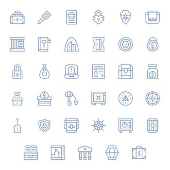 35 Regular Line Grid Fitted High Resolution Icons from Vault Suite vector