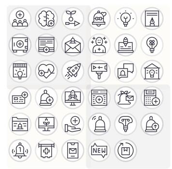35 Regular Line Pixel Optimized 256x256 Icons from New Suite vector