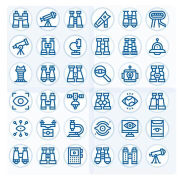 36 Icons for Observation optimized in Pixel Aligned Retina Ready Bold Line resolution vector
