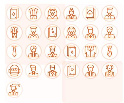 25 Regular Line Icons for Suit in crisp High Resolution Pixel Optimized resolution vector
