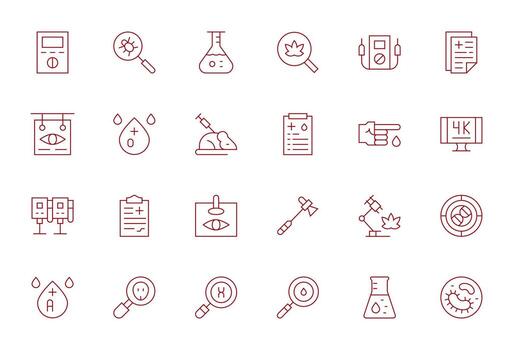 Testing Modern Collection with 24 Thin Line 256x256 Pixel Optimized Icons vector