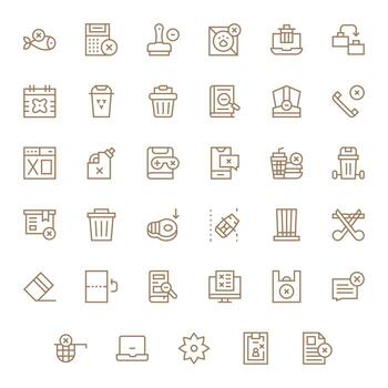 Regular Line Display Perfect Icons from Delete Set with 35 High Resolution Icons vector