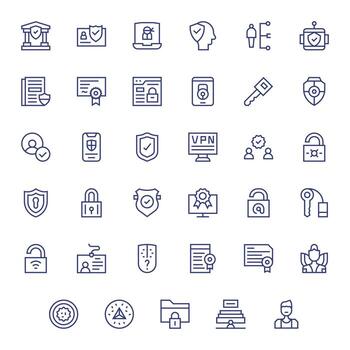 35 regular línea píxel optimizado vectores para autenticación tema